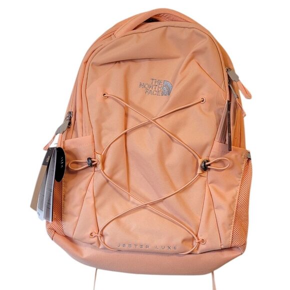 The North Face Women's Peach & Silver Jester Luxe Backpack NWT - Picture 1 of 8